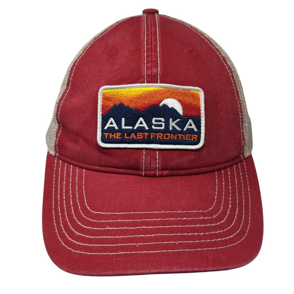 Alaska The Last Frontier Snapback Trucker Hat Red One Size Fahrenheit